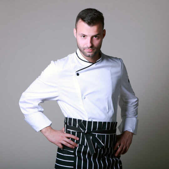 Σακάκι chef Mentor λευκό με χειροποίητο φυτίλι